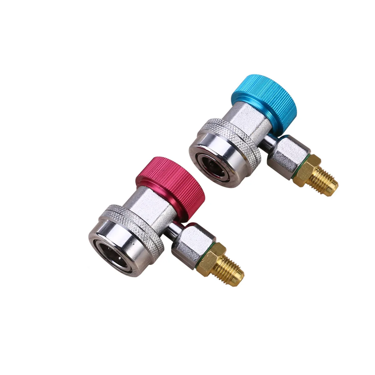 

2pcs Auto Car Air Conditioning R134a Quick Coupler Connector Adapter (Blue & Red)