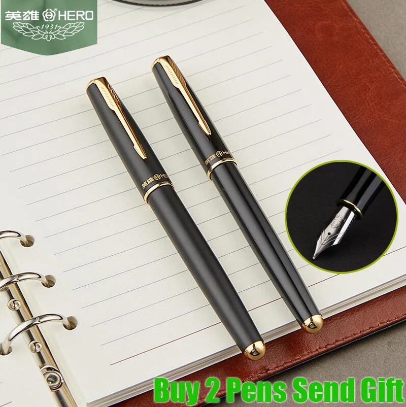 

Free Shipping Genuine Hero 5020 Fountain Pen Office Executive Writing Full Metal Luxury Pen Buy 2 Pens Send Gift