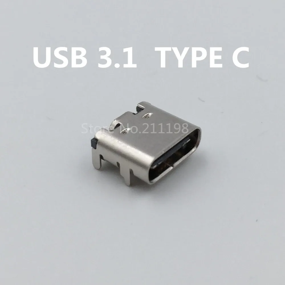 10 шт./лот Micro Usb Jack 3 1 Type C 16Pin гнездовой разъем для Мобильный телефон зарядный порт