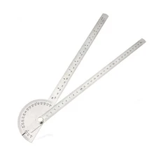 JFBL Горячая вращающаяся 180 градусов мера транспортир Метрическая линейка 250 мм серебро