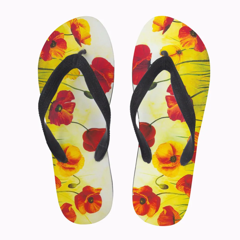 

Customized Floral Style Summer Women Flip Flops Casual Slip-on House Flip Flops for Female Flats Ladies Beach Slippers Woman