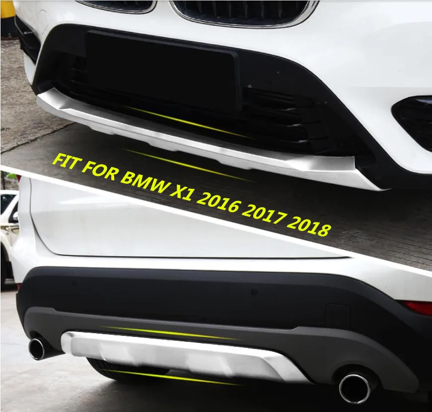 

JINGHANG Stainless steel Front + Rear Bumper Protector Guard Skid Plate Fit For BMW X1 2016 2017 2018