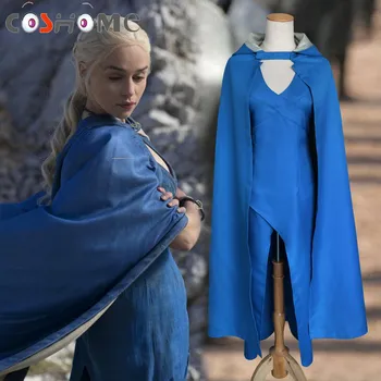 

Coshome Game of Thrones Daenerys Targaryen Cosplay Costume Women Girls Dress Halloween Carnival Party Dress and Cloak