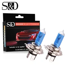 S& D H4, 100 Вт, 12 В, головной светильник, Галогенные ксеноновые лампы, супер яркий белый, автомобильный противотуманный светильник, лампа для вождения, дневный ходовой светильник, источник
