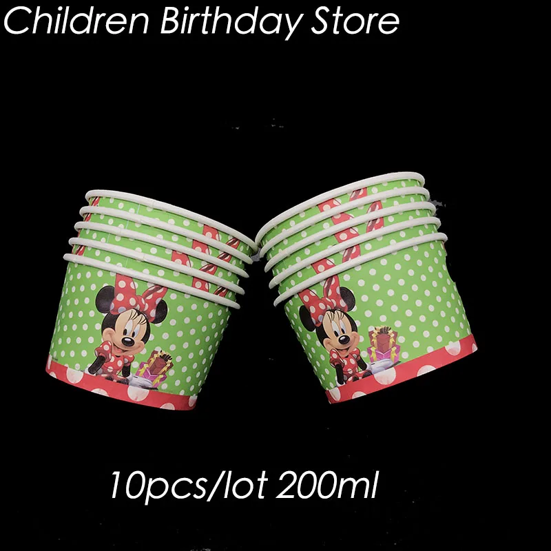 

10pcs/lot New Minnie Mouse theme disposable cups ice cream cups Minnie theme birthday party decorations Minnie Mouse cake cups