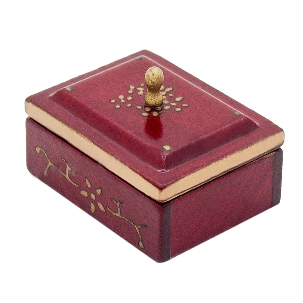 Новинка 1:12 миниатюрная винтажная швейная коробка с крышкой Winered Dollhouse украшения Аксессуары