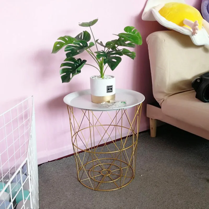 

30*34cm The Nordic style Storage Basket Set of two Metal Neatening Top Side night Table Storage Loft Home Organization Box case
