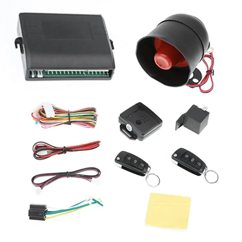 

New Car Vehicle Sensor Burglar Alarm Speaker Indictor Protection Keyless Security System with 2 Remote Controls Power off Relay