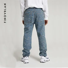 Хип хоп мешковатые джинсы Новые поступления кешью свободный крой Широкие джинсовые штаны скейтбордист уличная