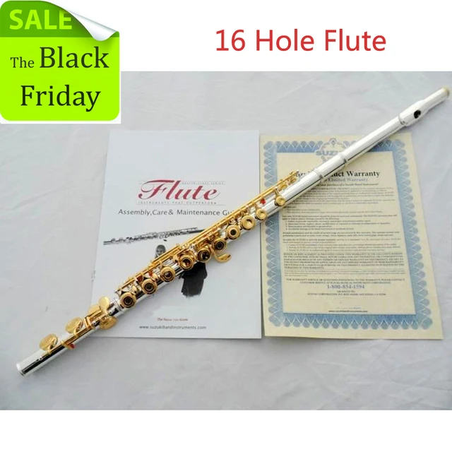 Best price at $131 Cheap Free shipping Student flute type small elbow the YFL-271S 16 key hole openings C Flute Silver body gold keys instrument flauta