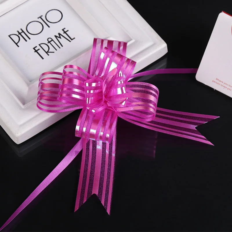 50pcs/lot 9 Colors 3*50cm Organza Flower Gift Bow Pull Beautiful Gift