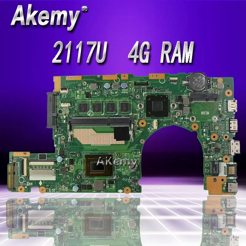 new motherboard S300CA For ASUS S300CA S300C VivoBook Laptop motherboard S300CA mainboard 2117U REV2.1 4G RAM