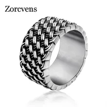 ZORCVENS-anillos entrelazados de acero inoxidable, para dedo, Vintage