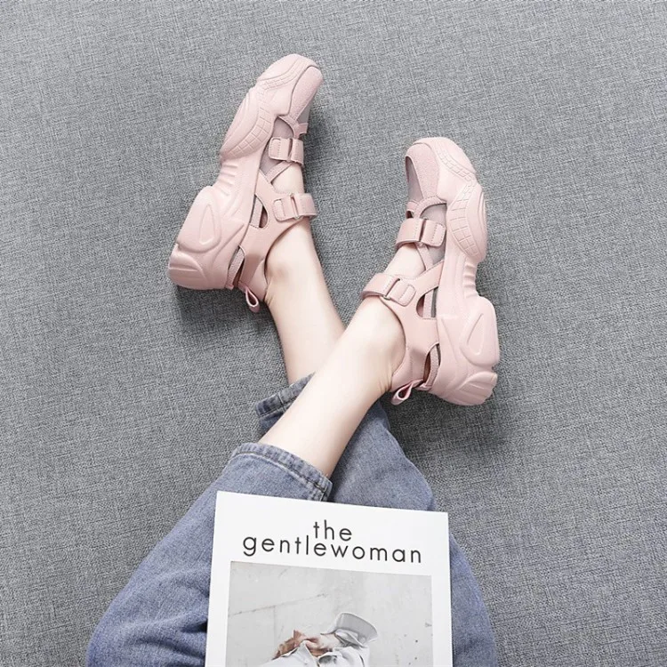 Summer Chunky Sandals Women Buckle Open Toes Women Sandals Shoes Casual White Ladies Shoes Breathable Platform Sandal