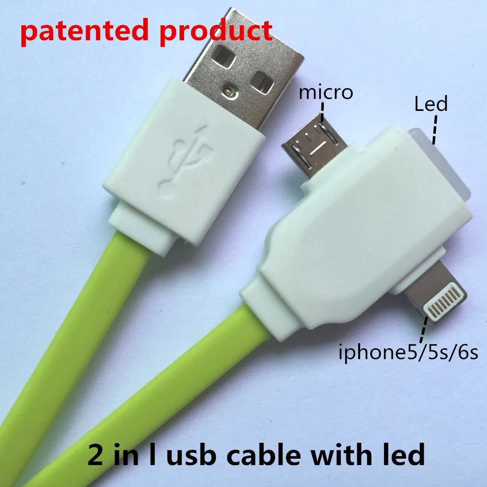 2 в 1 из светодиодов usb кабель зарядки и синхронизации данных применимо к музыка