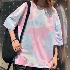 Sommer-Kurzarm-Oansatz-Druck-Frauen-T-shirt-Streetwear-Harajuku-Casual-Vogue-T-Shirt-Weibliche-Koreanische-Nette