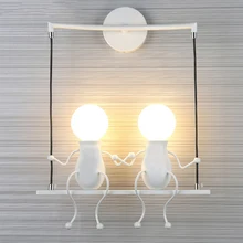 Thrisdar креативный Железный светодиодный настенный светильник с двойной головкой, для спальни, коридора, бара, ресторана, отеля, мультяшный робот, светодиодный настенный светильник