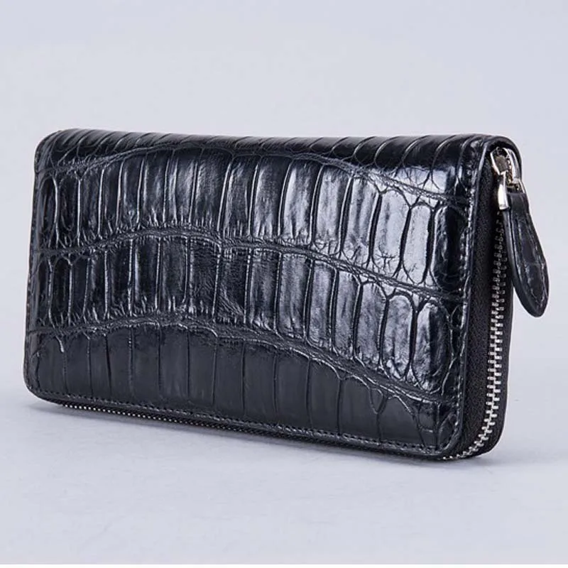 

Gusheng Thai alligator men bag man luxury belly large capacity business wallet crocodile men clutch bag black coffee