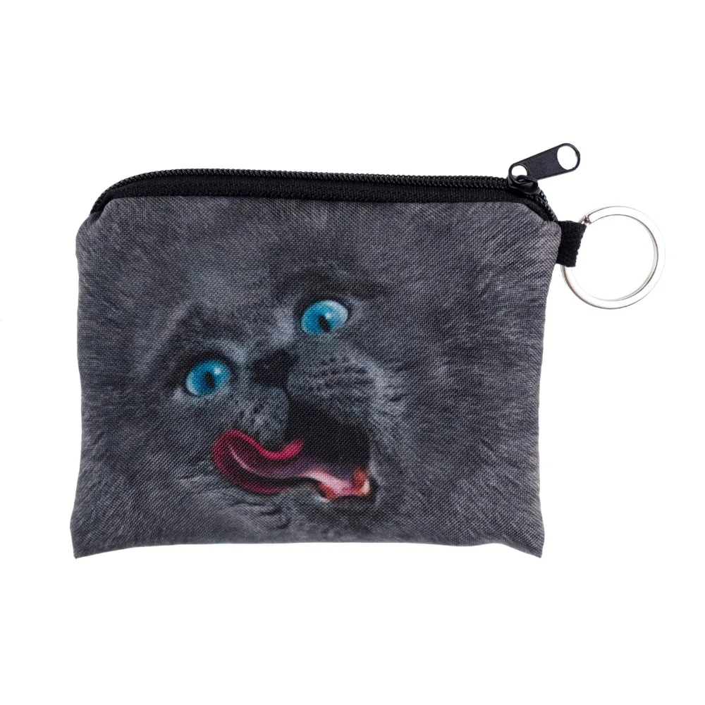 Galaxy Cat мини квадратный брендовый Кошелек для монет кошелек с животным принтом женский кошелек держатель милый маленький мешок на молнии модные женские ключи сумки