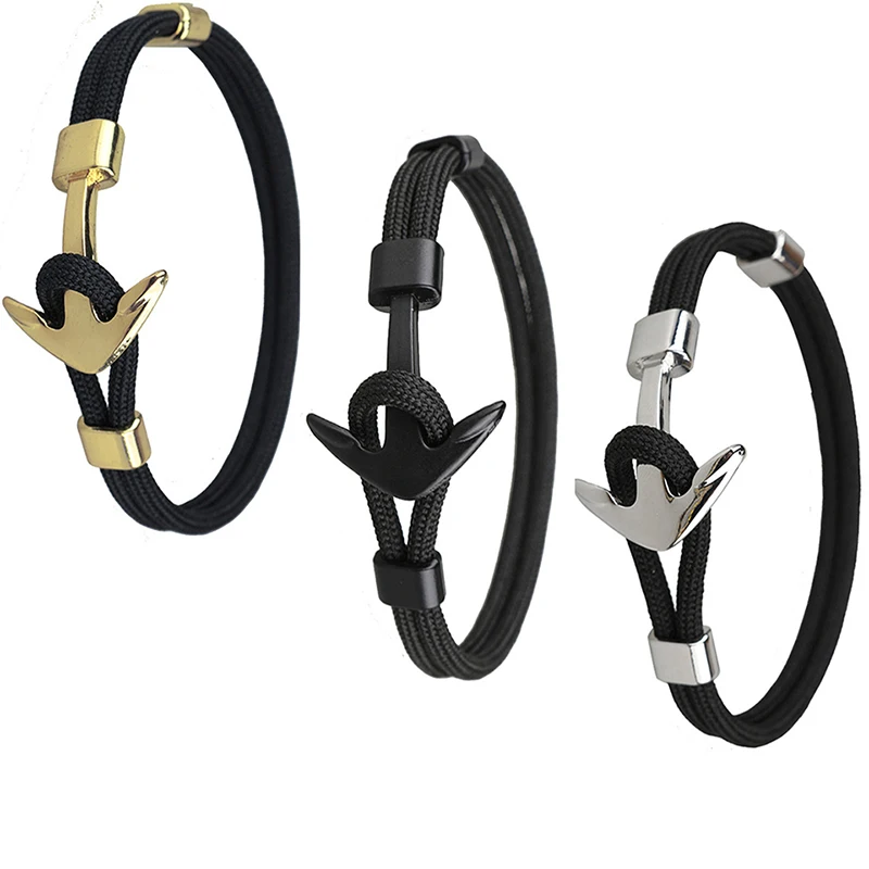 

1PC New Design Real Take Handcraft Anchor Bracelet for Men 3 Colors 9 Designs Navigation Anchor Bracelets Charm Bracelet
