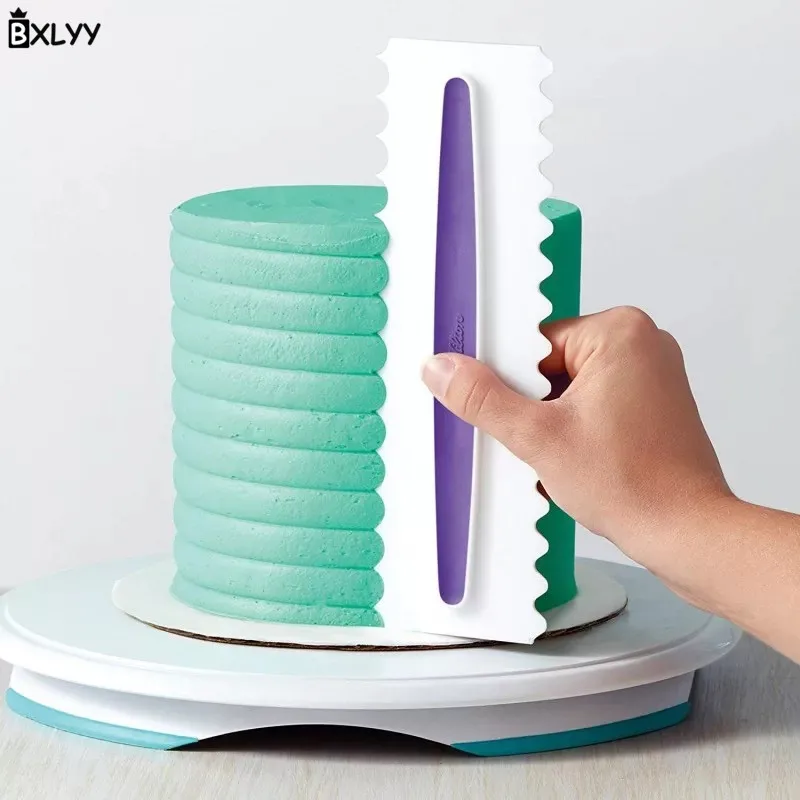 

BXLYY W Series Cream Scraper Comb Plastic Scraper Toothed Fondant Cake Decoration Tool Baking Tools Kitchen Accessories Pastry.7