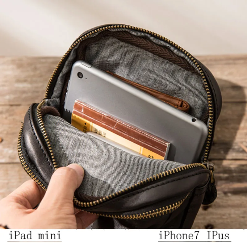 AETOO Genuine Leather Men Bag male chest bag travel shoulder Man Crossbody Bags Messenger Bags Men Phone Sling Chest Pack