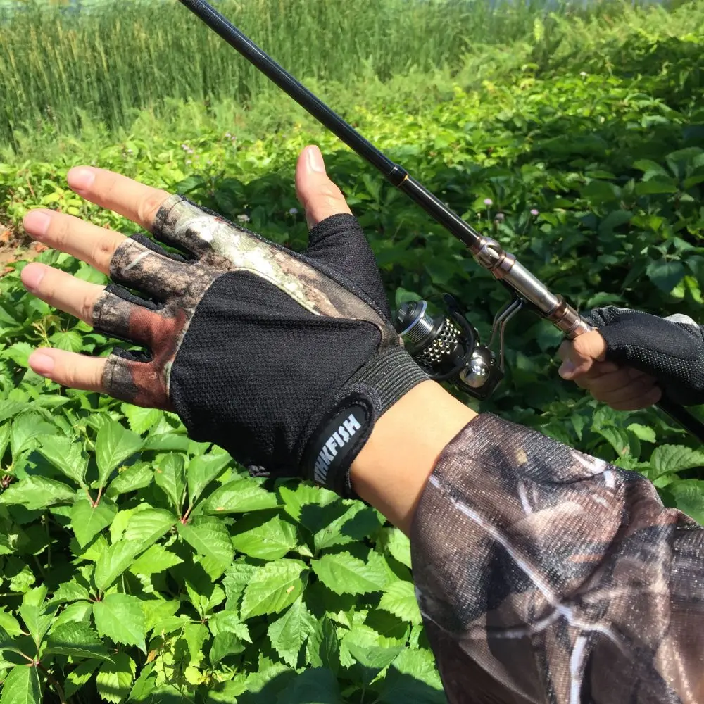 THKFISH прочные противоскользящие рыболовные охотничьи перчатки 5 нарезанные летние дышащие перчатки охота на открытом воздухе перчатки для мужчин