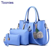 Sac à principal Femme Nuevo Dulce Dama Bolsos 3 Unidades Set las mujeres Bolsos de Hombro de Cuero Del Mensajero de Mano Manos Bolsos Crossbody De Las Mujeres