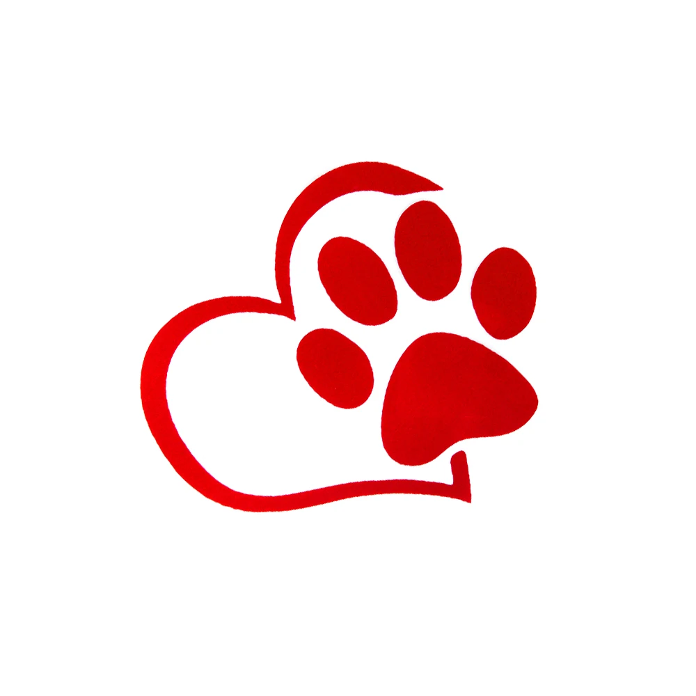 White 4.33.6in HERCHR Car Decals Reflective Cute Dog Paws Heart Shape Bumper Stickers