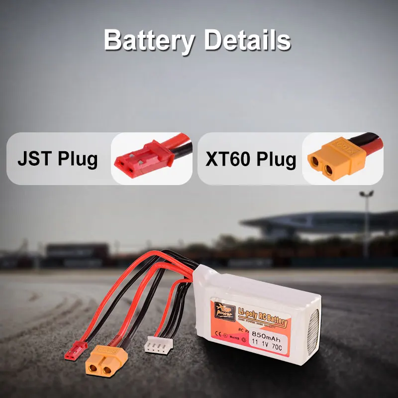 ZOP Мощность 7 4 V 11 1 850 мА/ч 70C 2S Lipo Батарея JST XT60 штекер Замена для беспилотный