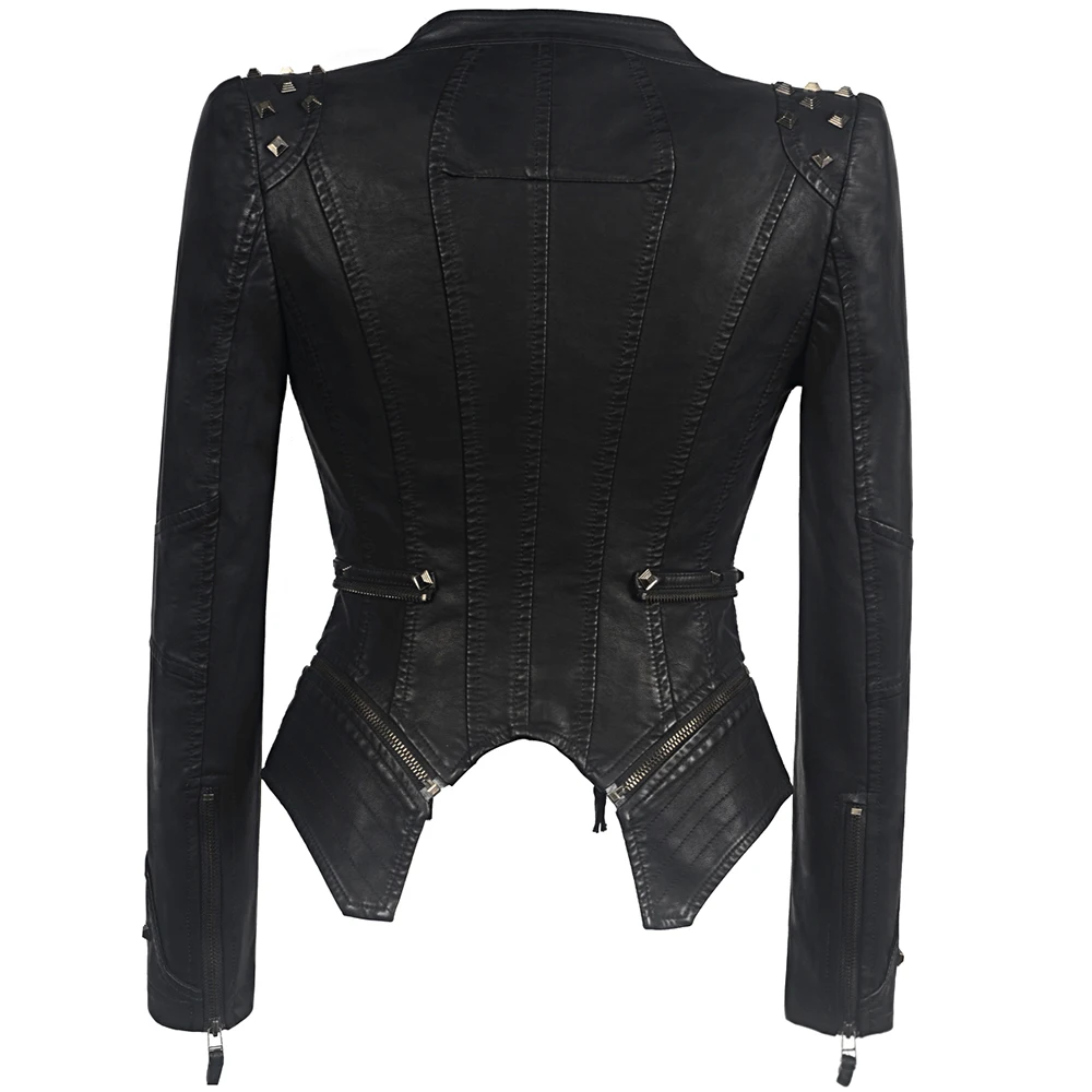 Rosetic Женская куртка из искусственной кожи, куртка из искусственной кожи, зимняя Осенняя черная мотоциклетная куртка, верхняя одежда, готическое пальто из искусственной кожи, Chaqueta