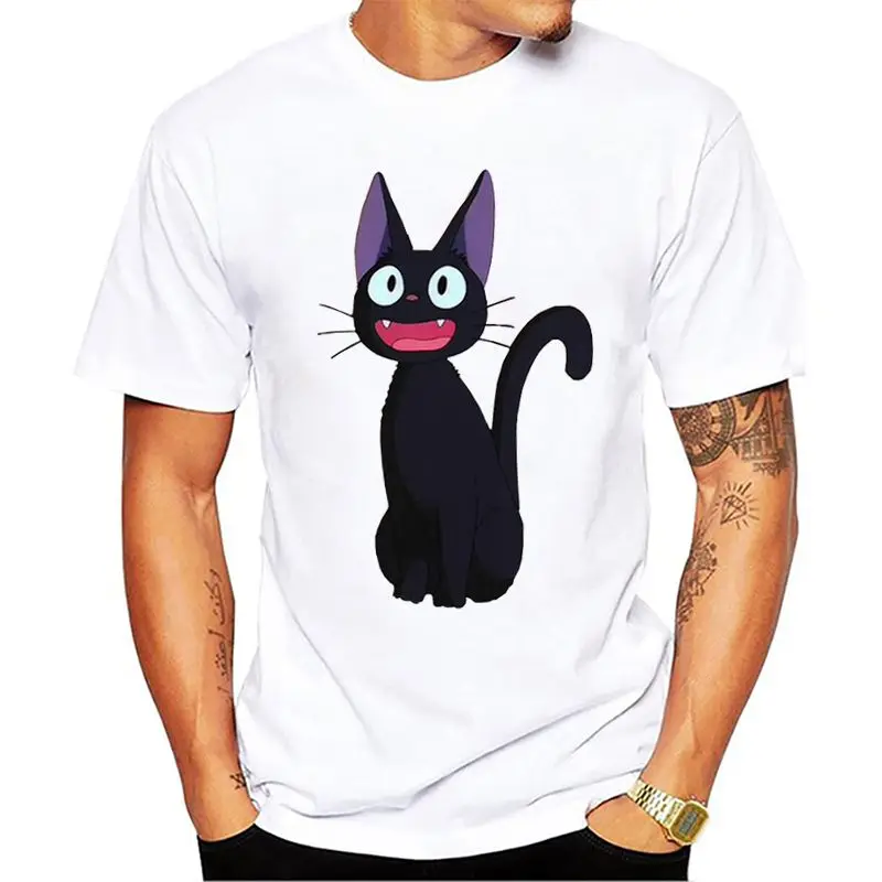

Men Summer T Shirts Jiji The Cat Casual Short Sleeve Tops Printed 100% Cotton Boys T-shirt