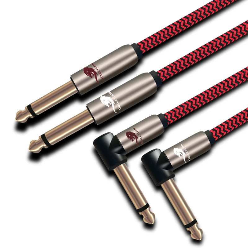 

Premium Audio Cable Angle Dual 1/4" 6.35mm to Straight Dual 6.35mm Amp Mixer Electronic Organ Guitar Cable 1M 1.5M 2M 3M 5M 8M