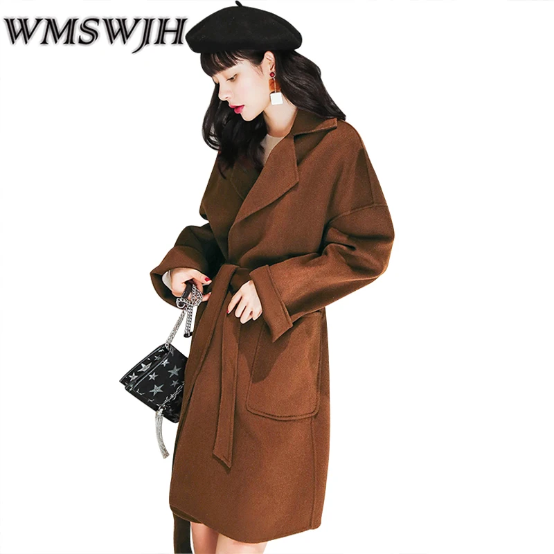 camel Printemps 100 Automne Laine Double Turn Col Mode Face down Haute Manteau Caramel Cachemire Chaud Pardessus Femmes Qualité De BxUqpBr