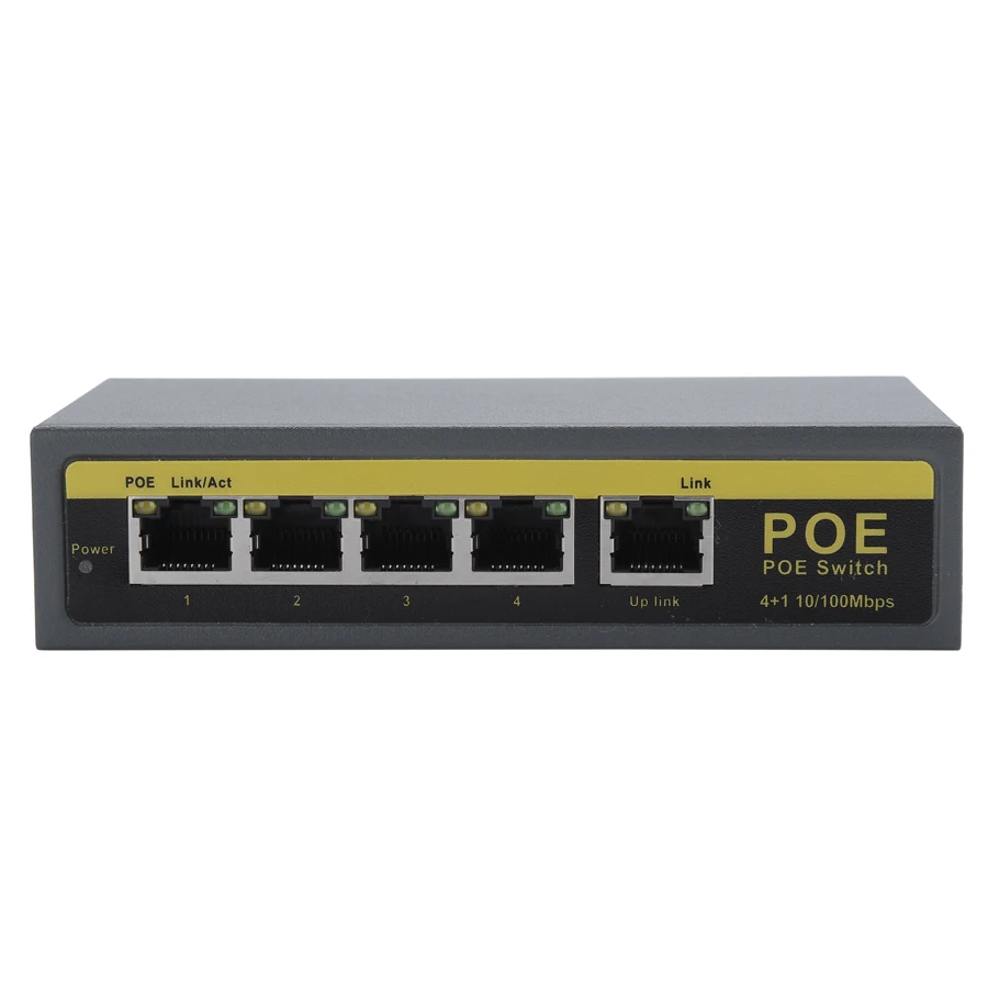 Hamrolte POE коммутатор 4CH IEEE802.3af 10/100 Мбит/с Smart Коммутатор POE питания через Ethernet для ip-камера NVR безопасности система Max 100 м