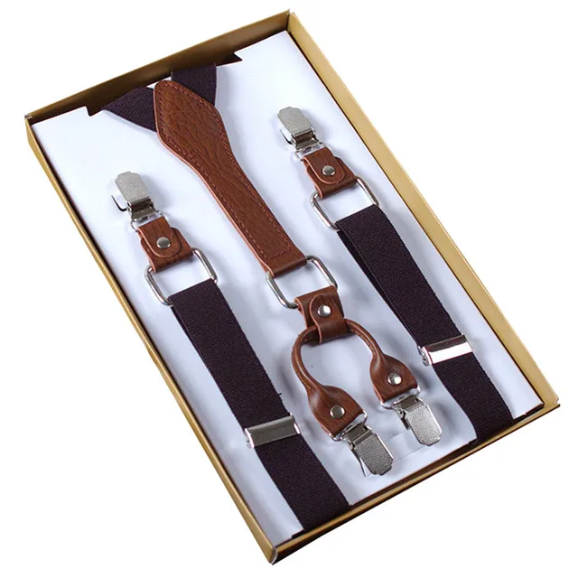 Adult X back Suspenders Elastic Pant Strap Suspenders With 4 Clip