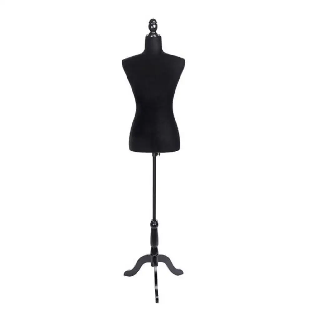 Half-Length Foam & Brushed Fabric Coating Lady Model For Clothing Display Black Women Models Half-l