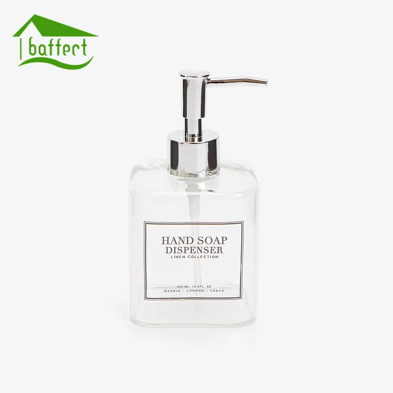 Billig 400 ml Glas Dispenser Lotion Pumpe Seife Dispenser Bad Sanitizer Waschen Hand Waschbecken Flüssigkeit Flasche Bad Glas Behälter Flasche