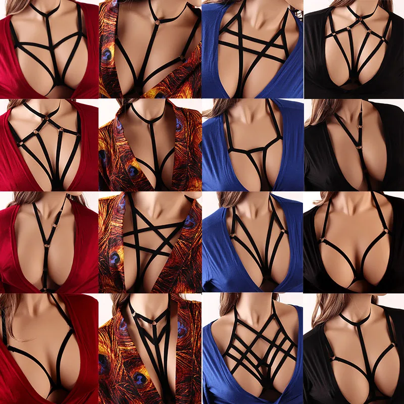 

JLX.HARNESS Sexy Ladies Women Body Harness Bra Fetish Chest Bondage Lingerie Erotic Cage Bra Gothic Garter Belt Suspenders