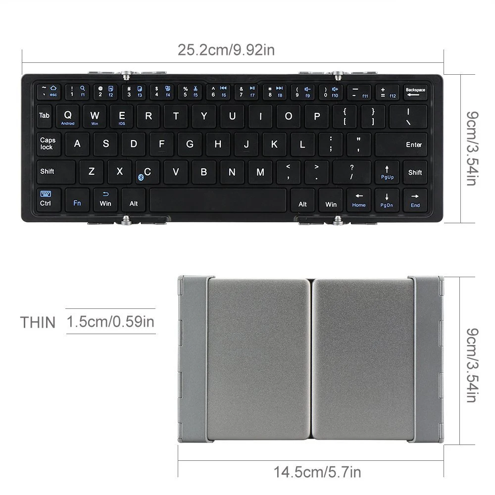 Портативная Складная Беспроводная Bluetooth клавиатура для iPad IOS/Android/Windows Tablet PC сотовый телефон черный белый