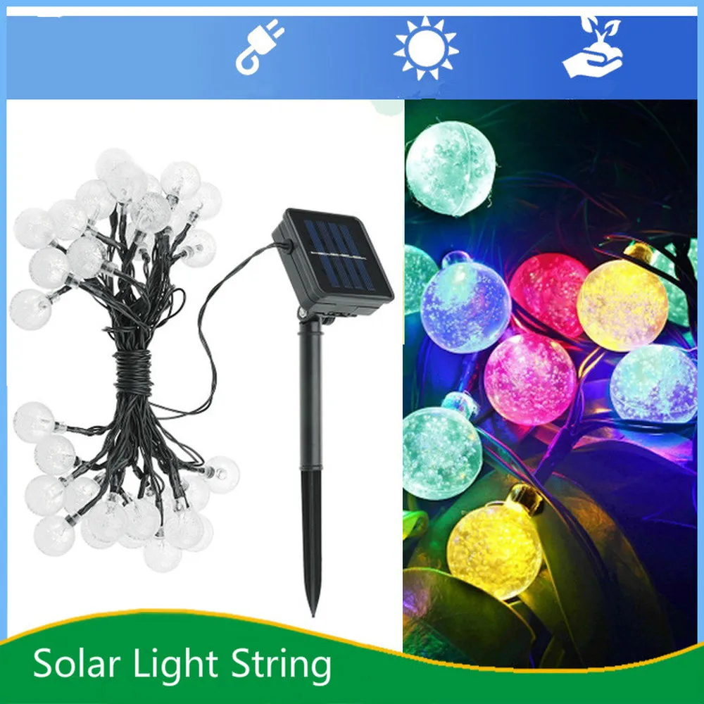 

Explosion Models Solar Light String 30LED Bubble Beads Outdoor Christmas Decoration Lights Garden Lights