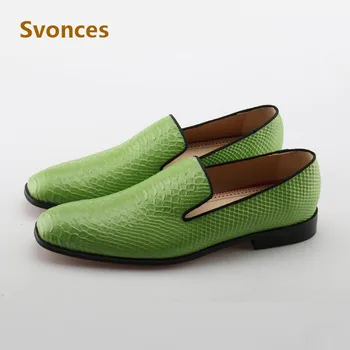 

2018Fashion Snakeskin Pattern Mens Casual Shoes Solid Low heels Flats Loafers Man Large Size Leather Shoes Man Zapatillas Hombre