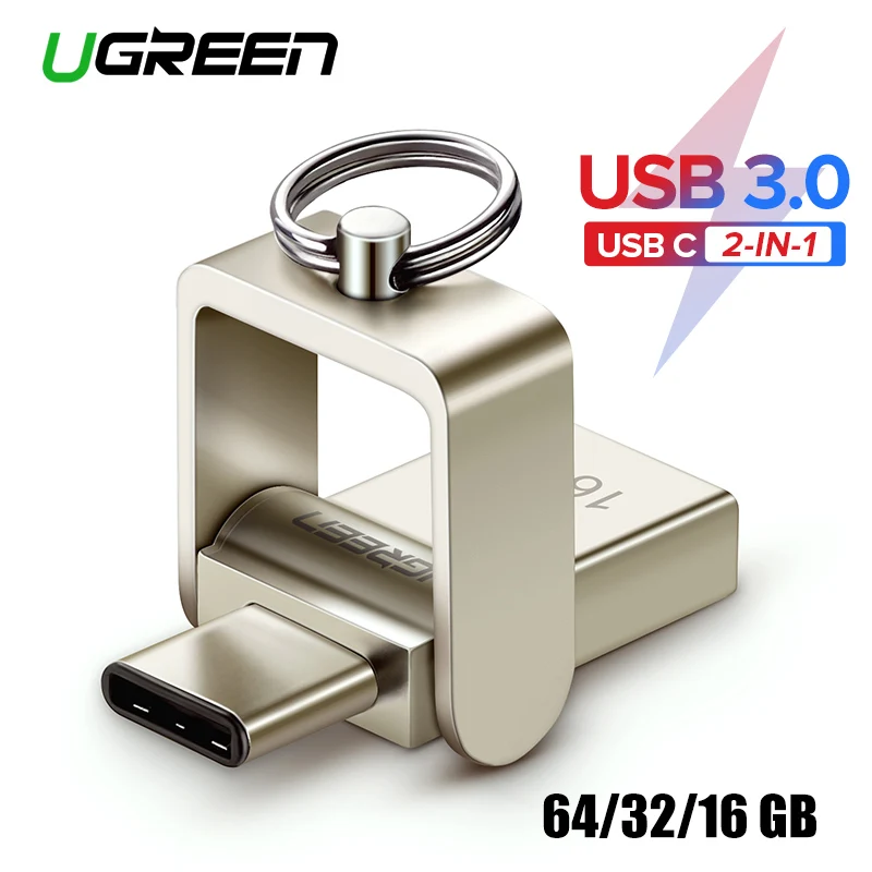 Ugreen USB Flash Drive 3.0 USB C OTG Pendrive 64 32GB For Samsung Galaxy S9 Plus Note 9 For Xiaomi Redmi5 Memory Stick Pen Drive