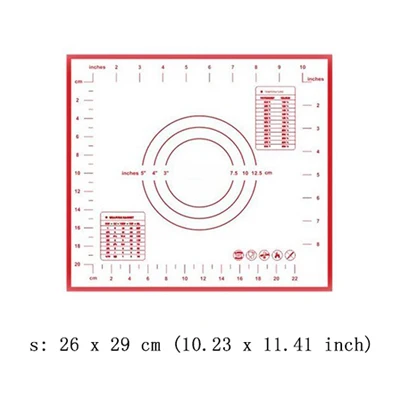 Большой силиконовый кондитерский коврик Экстра толстый антипригарный коврик для выпечки с измерением помадка коврик счетчик коврик тесто прокатка коврик духовка Li - Цвет: S
