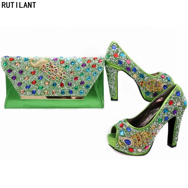 Online New Arrival Nigerian Party Shoe And Bag Sets Latest New Arrival Nigerian Party Shoe And Bag Sets Latest Italian Shoes Bags To Match With Set Decorated Rhinestone