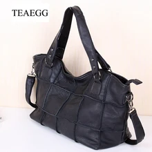 TEAEGG Для женщин из коровьей кожи сумка с декоративной отделкой леди один сумка женская Большая вместительная сумка