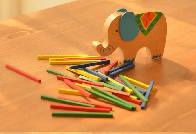 Цвет stick игры деревянные слон верблюд бревне родитель-ребенок игра Детская Развивающие игрушки
