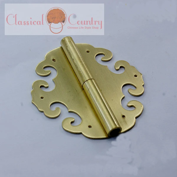 8CM (3.15'') Brass Hinges For Chinese Furniture Wooden Door Trunk