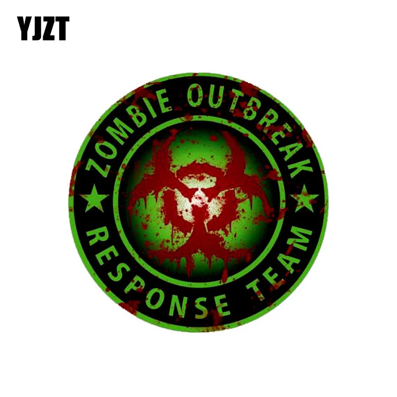 

YJZT 12.7CM*12.7CM ZOMBIE OUTBREAK RESPONSE TEAM Sticker Bloody Biohazard Classic Reflective Car Sticker C1-7153