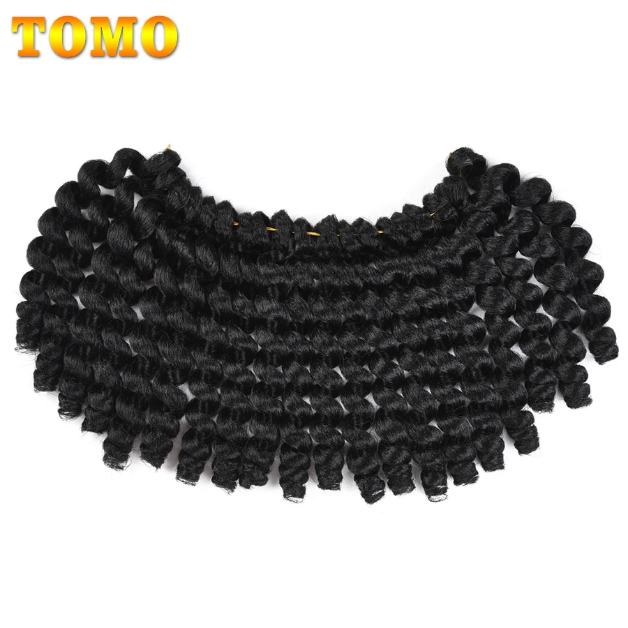 

TOMO 8" 75g Jumpy Wand Curl Ombre Kanekalon Synthetic Braiding Hair Extensions African Jamaican Bounce Crochet Braids